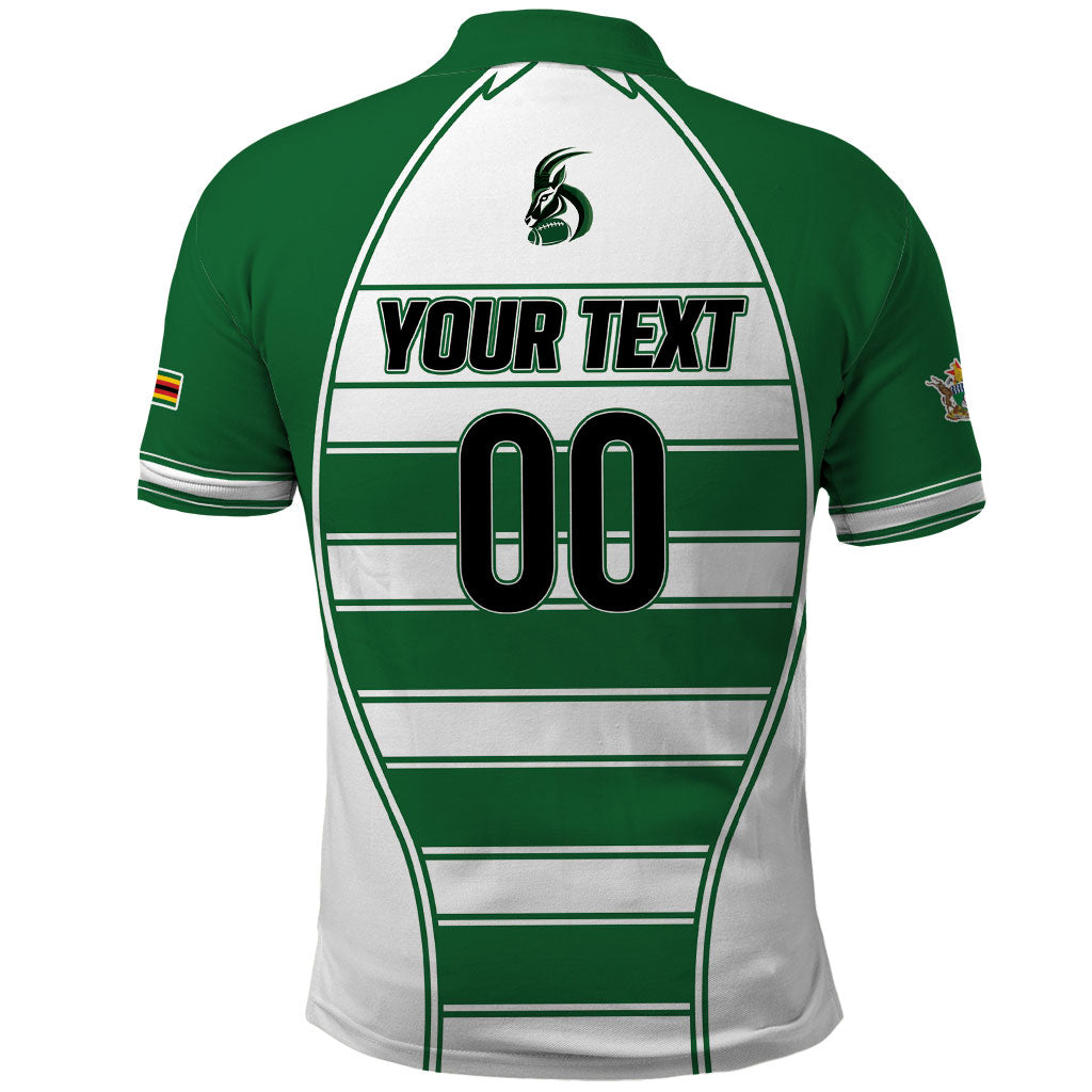 Custom Zimbabwe Rugby 3rd Africa Cup Polo Shirt The Sables Back-to-Back Champions
