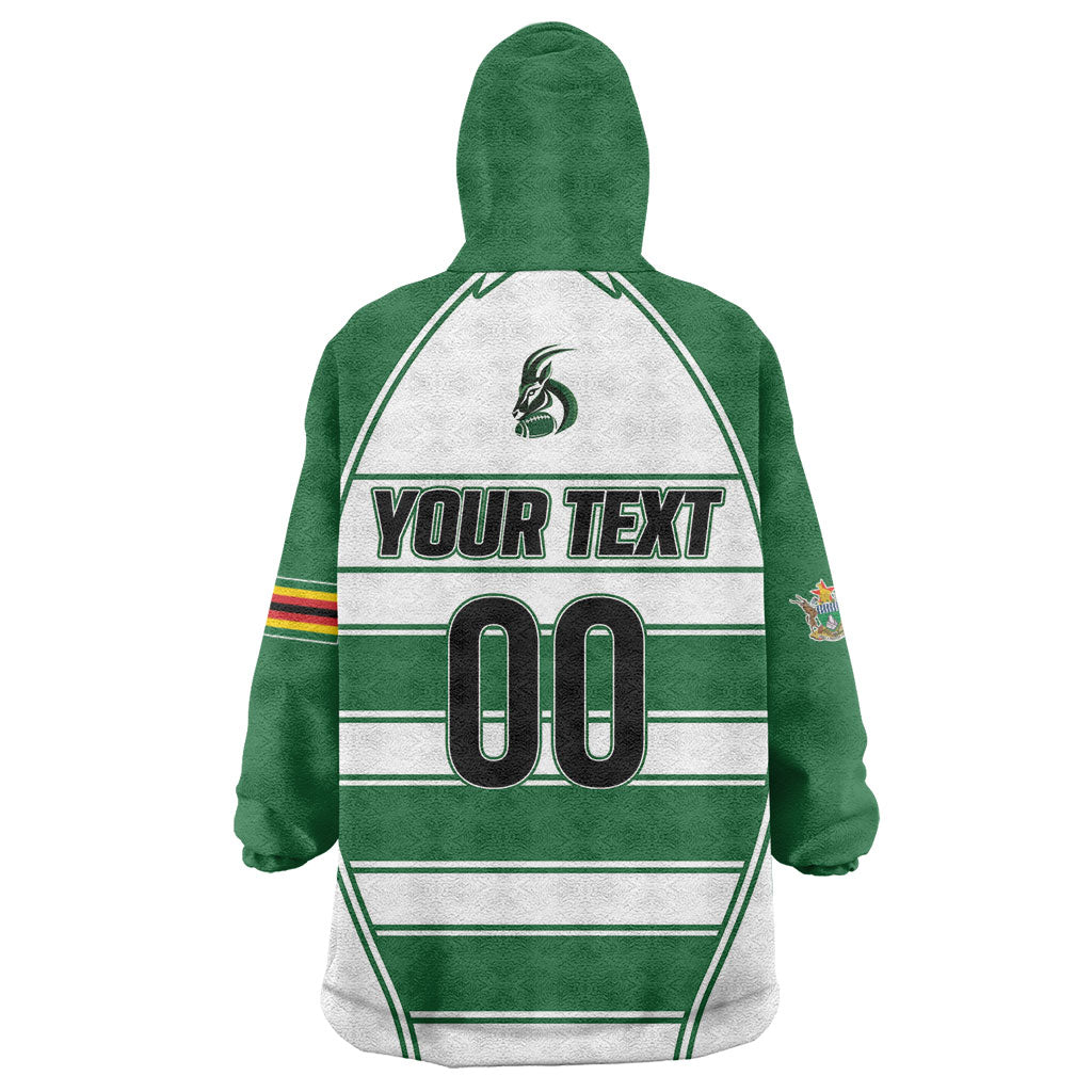 Custom Zimbabwe Rugby 3rd Africa Cup Wearable Blanket Hoodie The Sables Back-to-Back Champions