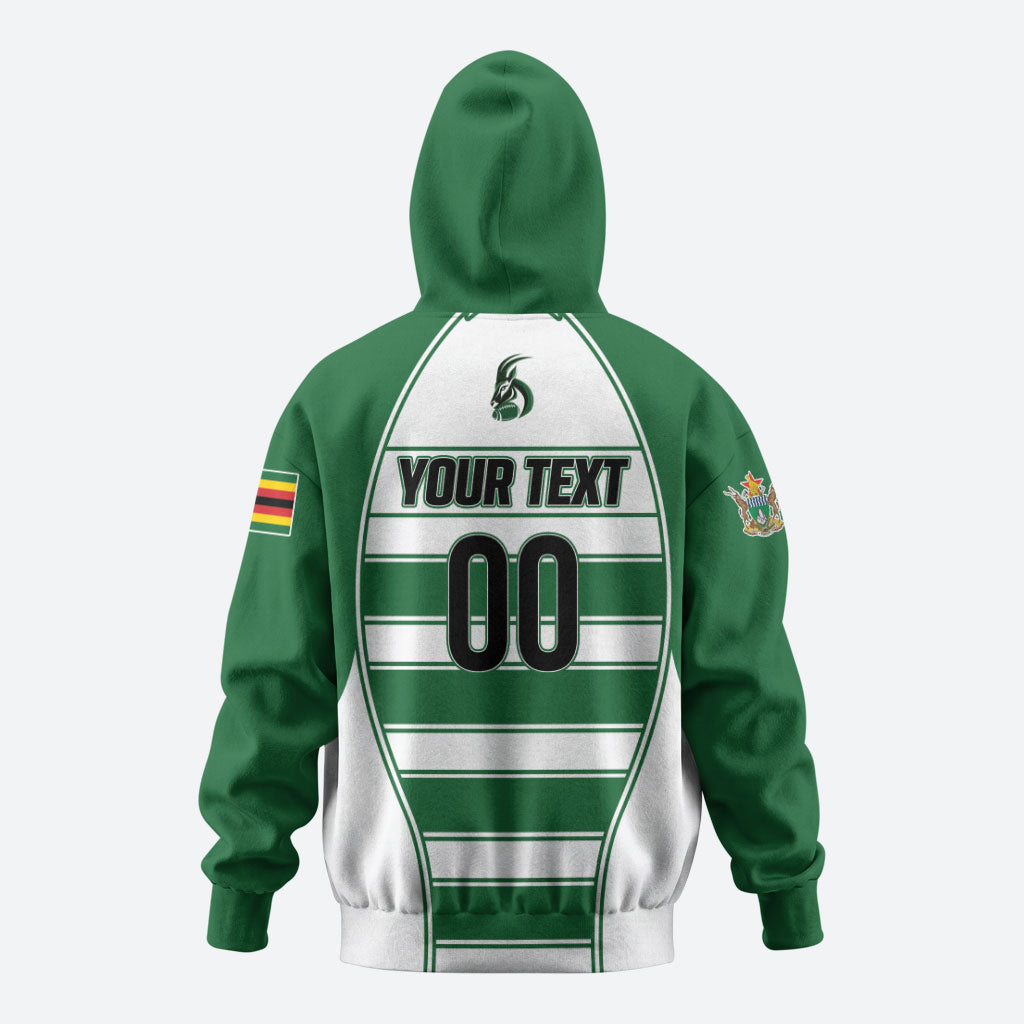 Custom Zimbabwe Rugby 3rd Africa Cup Zip Hoodie The Sables Back-to-Back Champions
