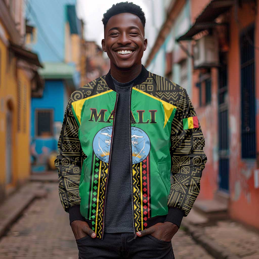 Mali Sleeve Zip Bomber Jacket Mali ka Fasojamana