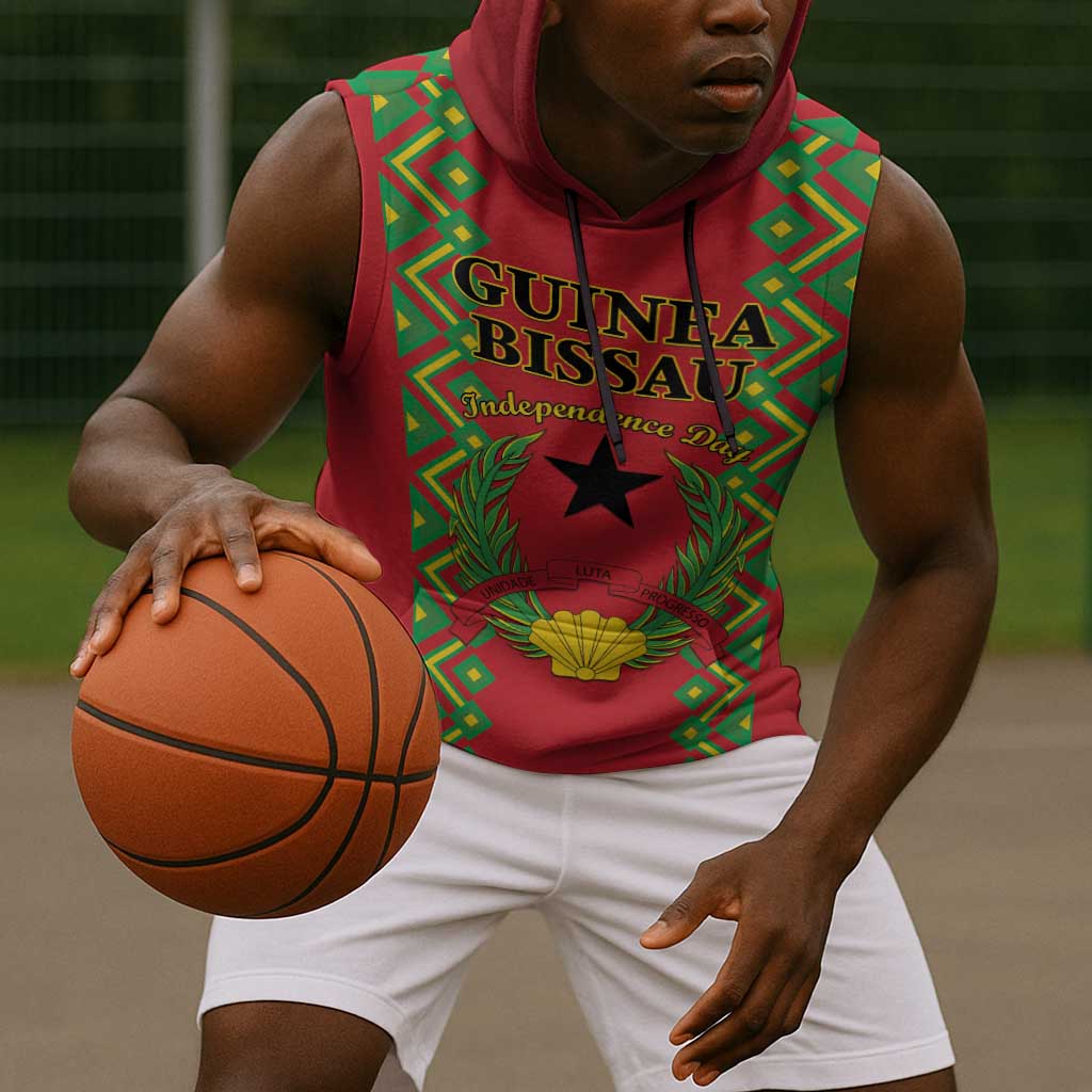 Guinea-Bissau Sleeveless Hoodie Unidade Luta Progresso - African Pride