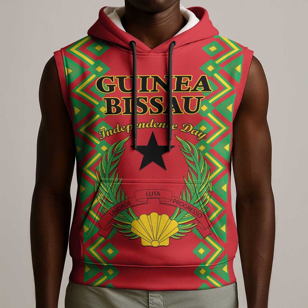 Guinea-Bissau Sleeveless Hoodie Unidade Luta Progresso - African Pride