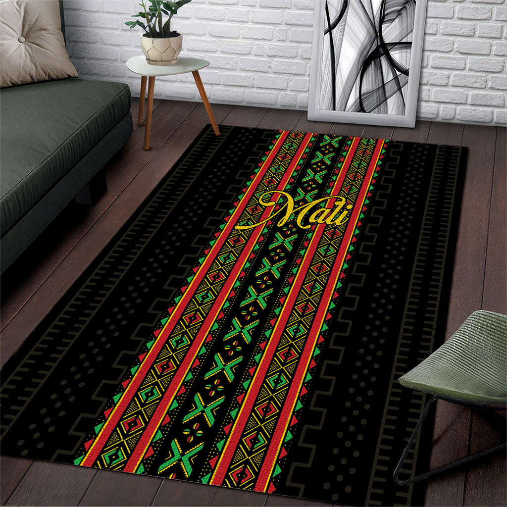 Mali Bogolanfini African Pattern Area Rug