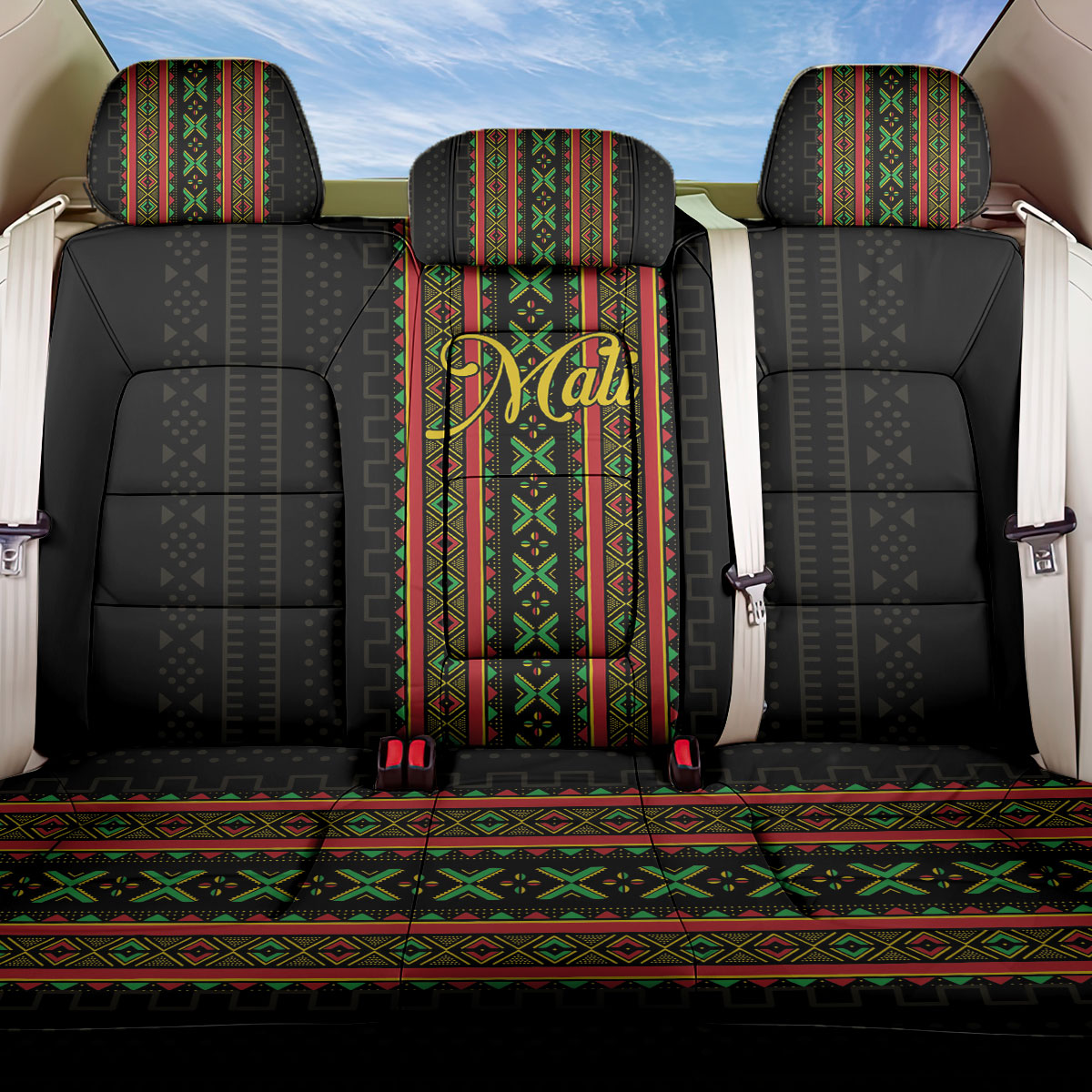 Mali Bogolanfini African Pattern Back Car Seat Cover