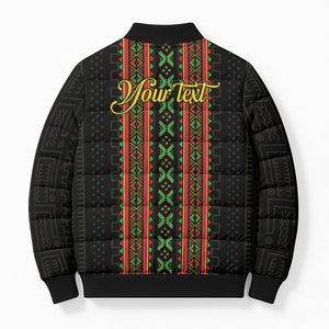 Personalized Mali Bogolanfini African Pattern Bomber Puffer Jacket