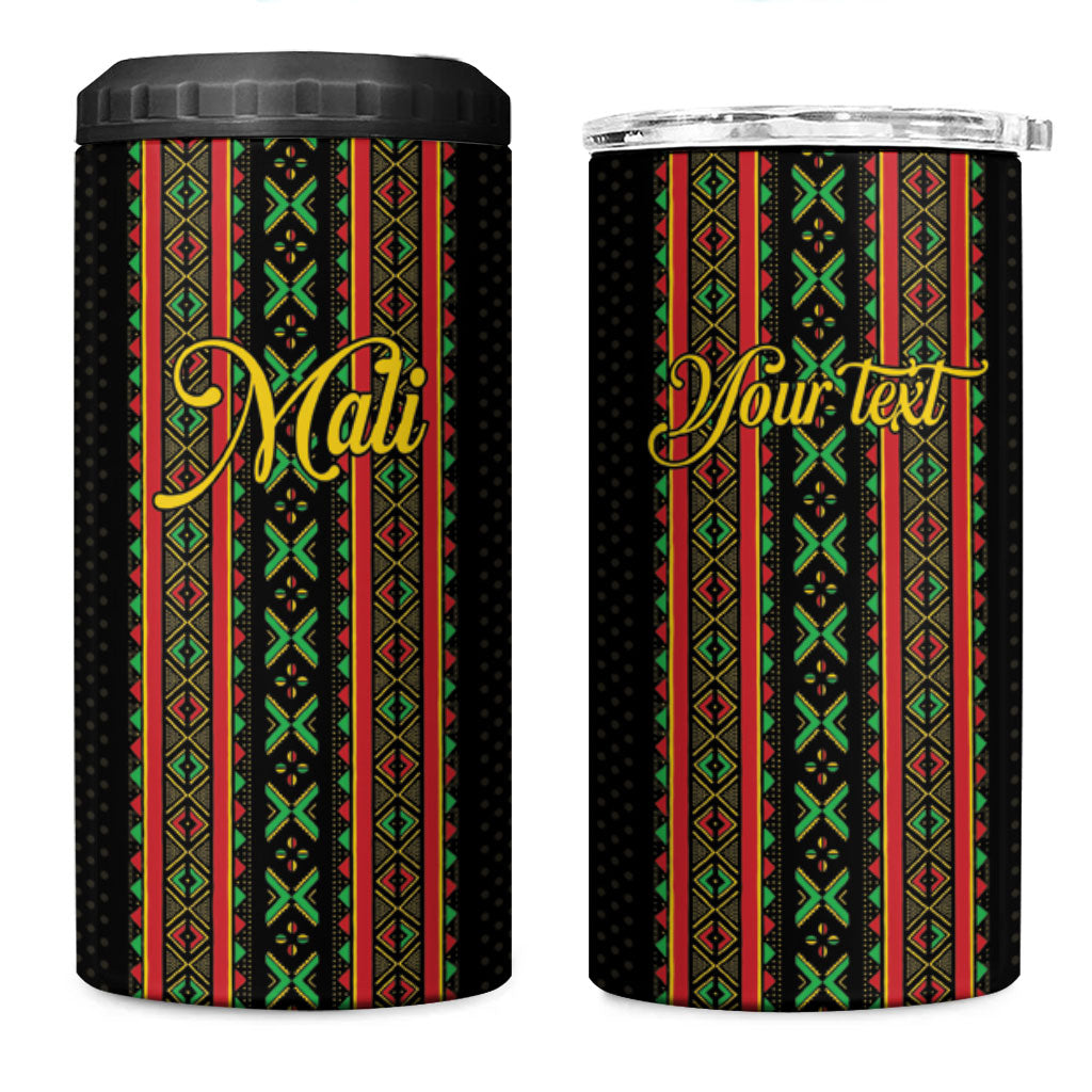 Personalized Mali Bogolanfini African Pattern 4 in 1 Can Cooler Tumbler