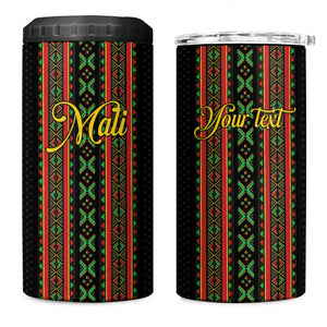 Personalized Mali Bogolanfini African Pattern 4 in 1 Can Cooler Tumbler