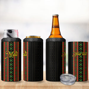 Personalized Mali Bogolanfini African Pattern 4 in 1 Can Cooler Tumbler