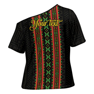 Personalized Mali Bogolanfini African Pattern Cross Shoulder Shirt