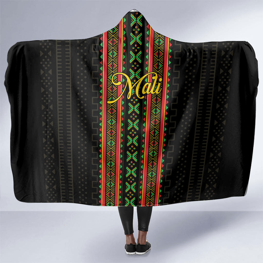 Mali Bogolanfini African Pattern Hooded Blanket