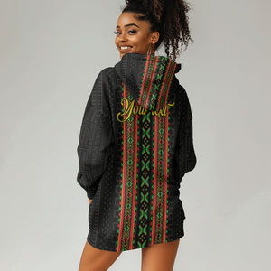 Personalized Mali Bogolanfini African Pattern Hoodie Dress