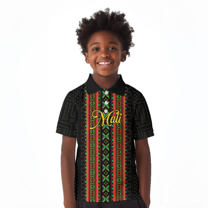Personalized Mali Bogolanfini African Pattern Kid Polo Shirt