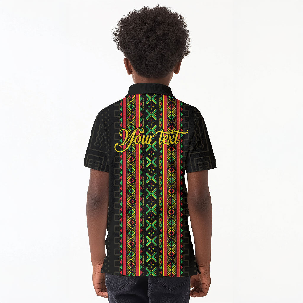 Personalized Mali Bogolanfini African Pattern Kid Polo Shirt
