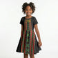 Personalized Mali Bogolanfini African Pattern Kid Short Sleeve Dress