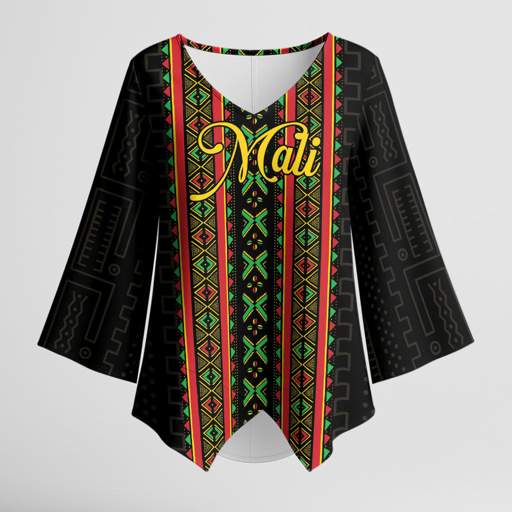 Personalized Mali Bogolanfini African Pattern Kimono Sleeve Blouse