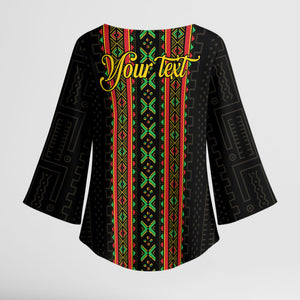 Personalized Mali Bogolanfini African Pattern Kimono Sleeve Blouse