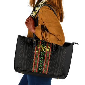 Mali Bogolanfini African Pattern Leather Tote Bag