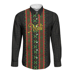 Personalized Mali Bogolanfini African Pattern Long Sleeve Button Shirt
