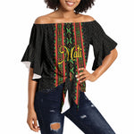 Personalized Mali Bogolanfini African Pattern Off Shoulder Wrap Waist Top