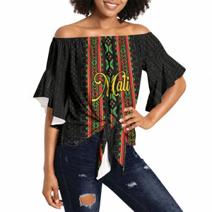 Personalized Mali Bogolanfini African Pattern Off Shoulder Wrap Waist Top