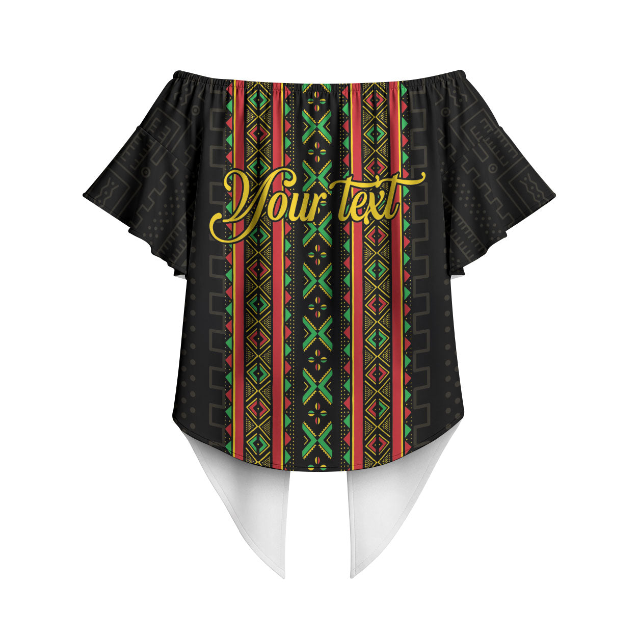 Personalized Mali Bogolanfini African Pattern Off Shoulder Wrap Waist Top