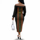 Personalized Mali Bogolanfini African Pattern Off The Shoulder Long Sleeve Dress