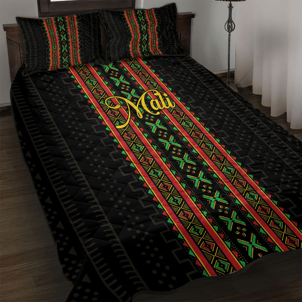 Mali Bogolanfini African Pattern Quilt Bed Set