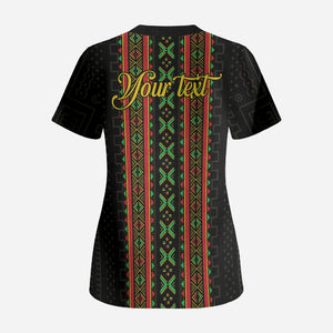 Personalized Mali Bogolanfini African Pattern Scrub Top