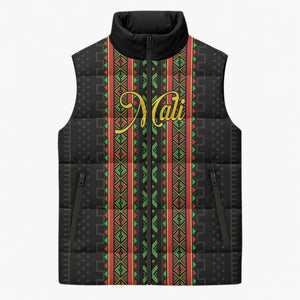 Personalized Mali Bogolanfini African Pattern Sleeveless Puffer Jacket