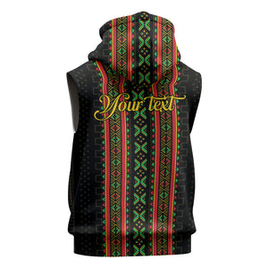 Personalized Mali Bogolanfini African Pattern Sleeveless Zip Hoodie