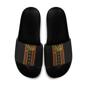 Mali Bogolanfini African Pattern Slide Sandals