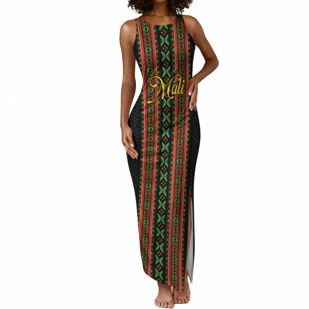 Personalized Mali Bogolanfini African Pattern Tank Maxi Dress