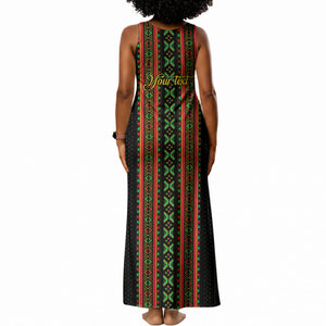 Personalized Mali Bogolanfini African Pattern Tank Maxi Dress