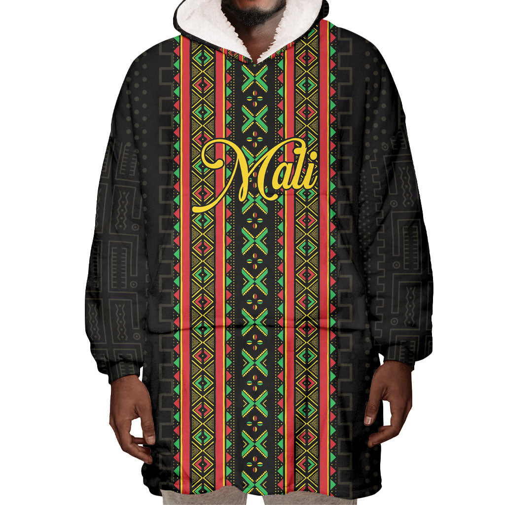 Personalized Mali Bogolanfini African Pattern Wearable Blanket Hoodie