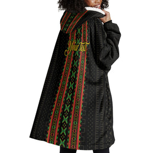 Personalized Mali Bogolanfini African Pattern Wearable Blanket Hoodie
