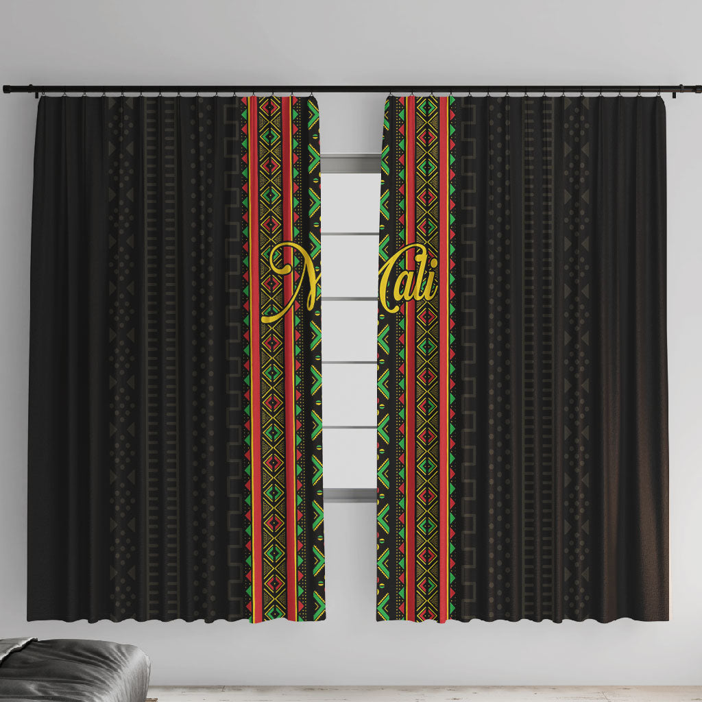 Mali Bogolanfini African Pattern Window Curtain