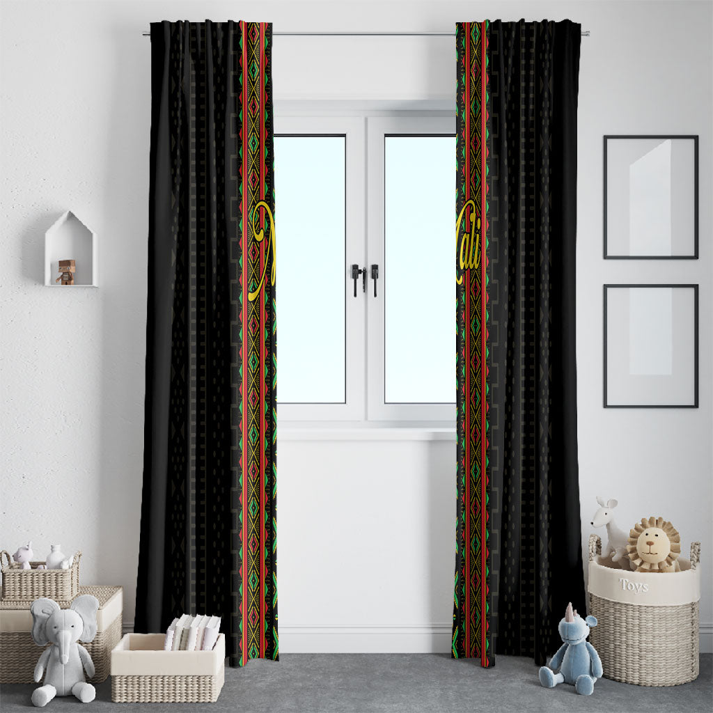 Mali Bogolanfini African Pattern Window Curtain