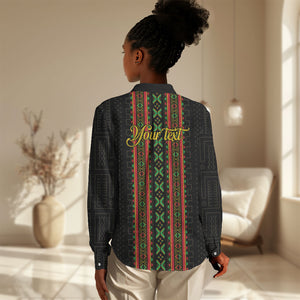 Personalized Mali Bogolanfini African Pattern Women Casual Shirt