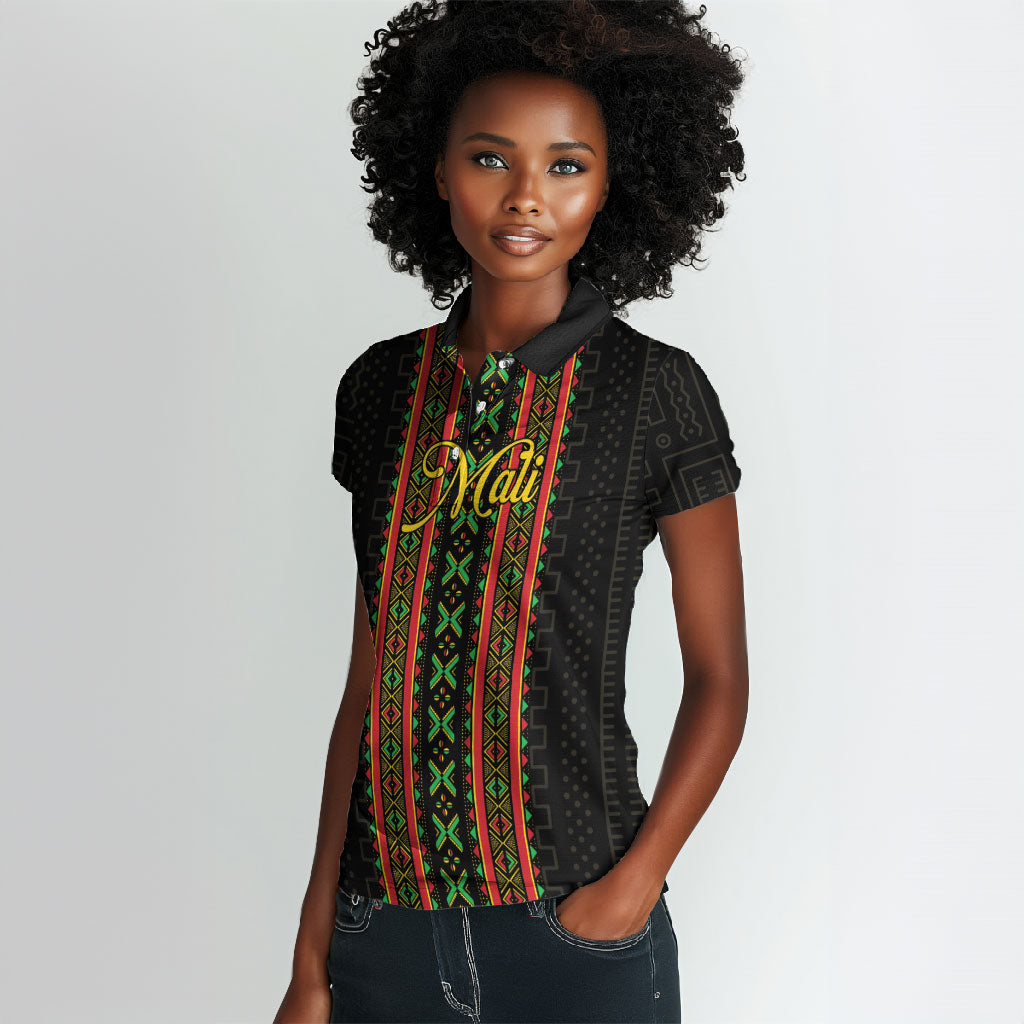 Personalized Mali Bogolanfini African Pattern Women Polo Shirt