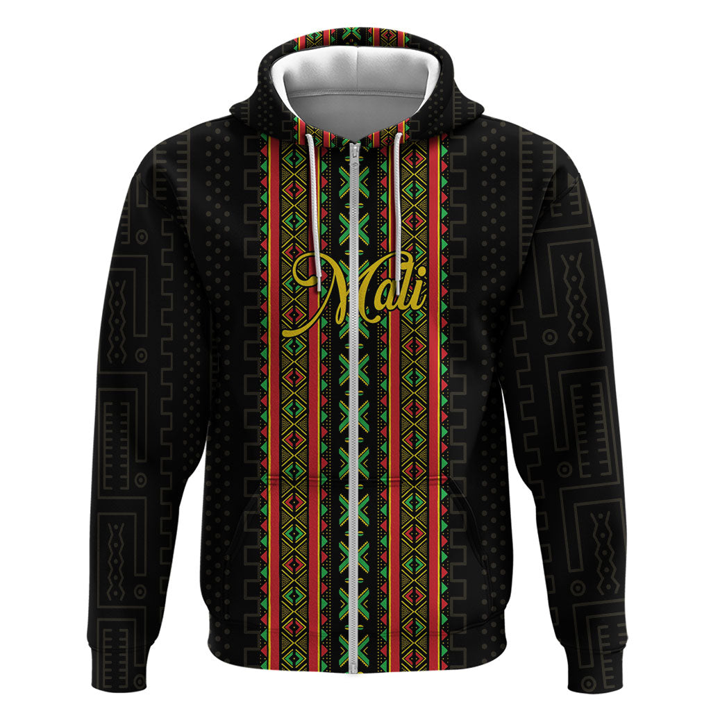 Personalized Mali Bogolanfini African Pattern Zip Hoodie