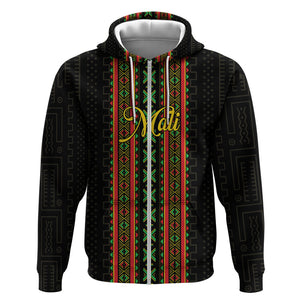 Personalized Mali Bogolanfini African Pattern Zip Hoodie