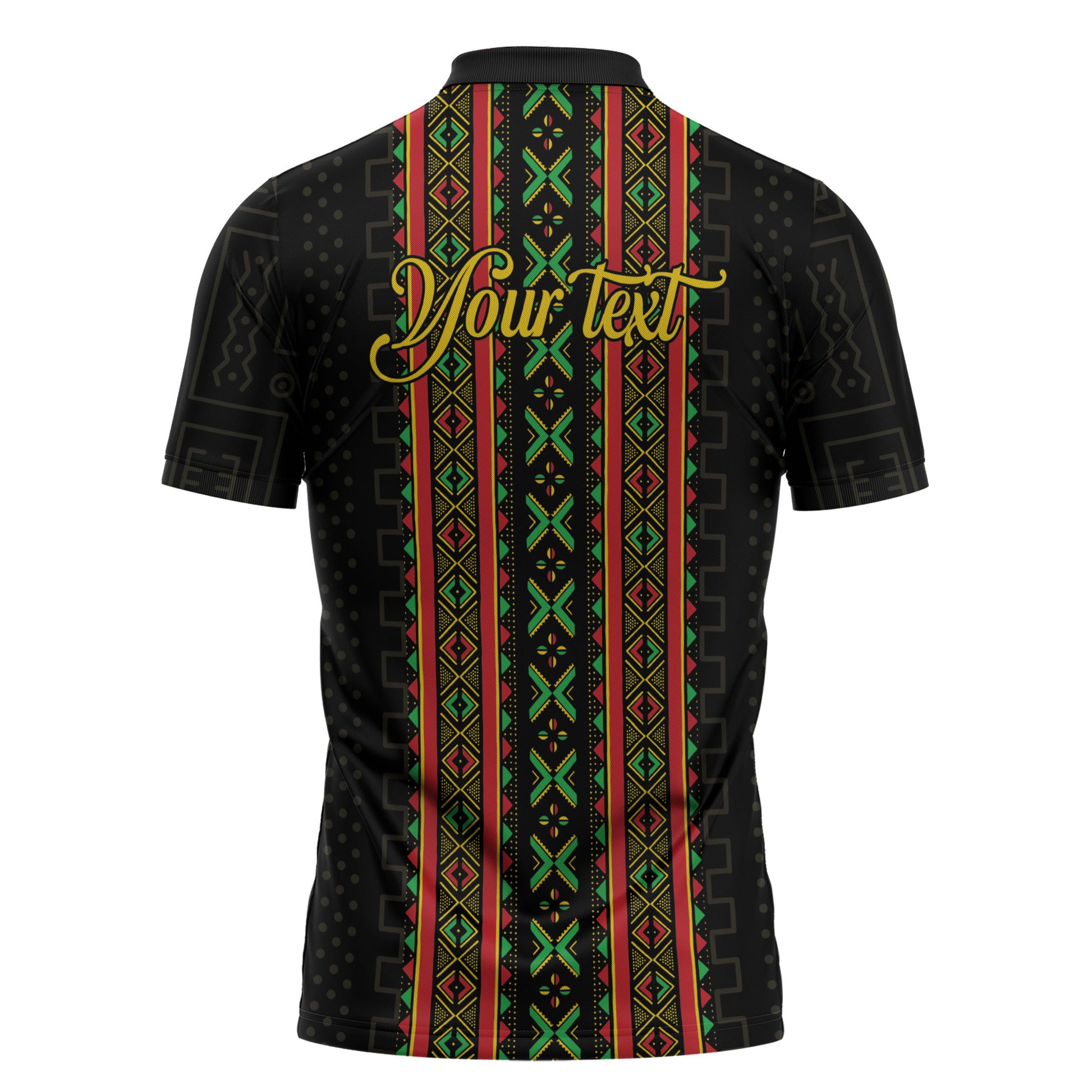 Personalized Mali Bogolanfini African Pattern Zipper Polo Shirt