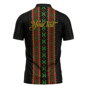 Personalized Mali Bogolanfini African Pattern Zipper Polo Shirt
