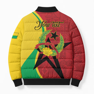 Personalized Guinea-Bissau Bomber Puffer Jacket Happy Independence Day