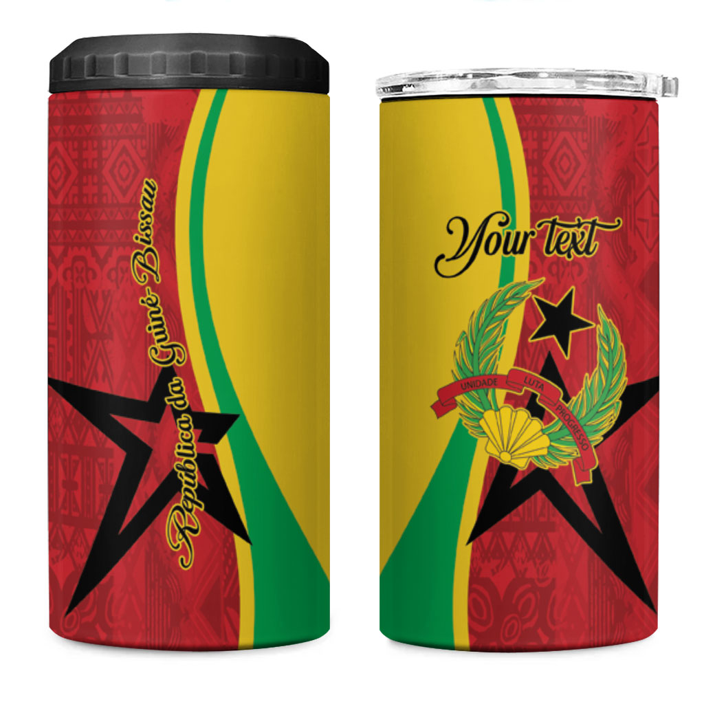 Personalized Guinea-Bissau 4 in 1 Can Cooler Tumbler Happy Independence Day