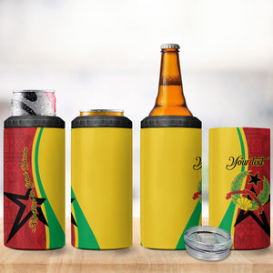 Personalized Guinea-Bissau 4 in 1 Can Cooler Tumbler Happy Independence Day