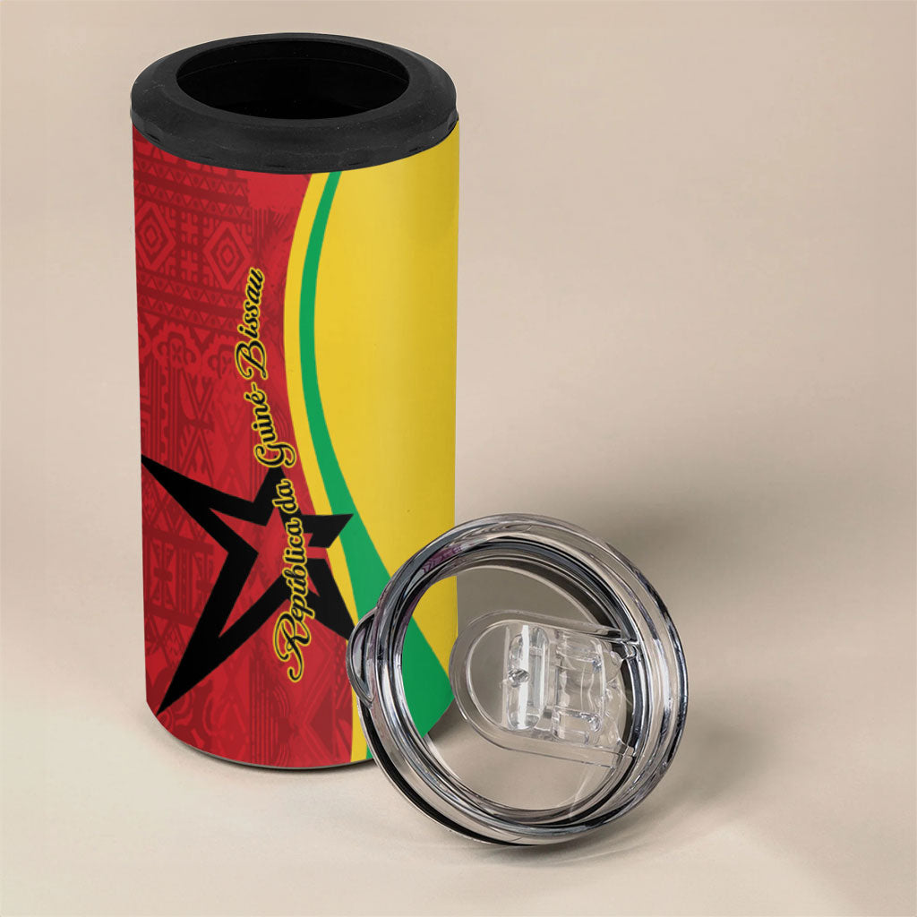 Personalized Guinea-Bissau 4 in 1 Can Cooler Tumbler Happy Independence Day
