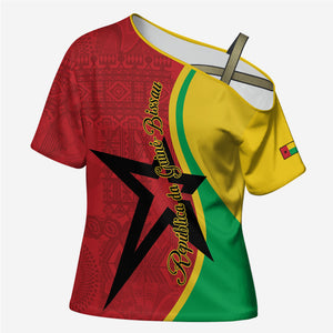 Personalized Guinea-Bissau Cross Shoulder Shirt Happy Independence Day