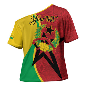 Personalized Guinea-Bissau Cross Shoulder Shirt Happy Independence Day