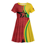 Personalized Guinea-Bissau Kid Short Sleeve Dress Happy Independence Day